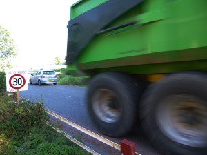 heavy freight carriers on our country road
