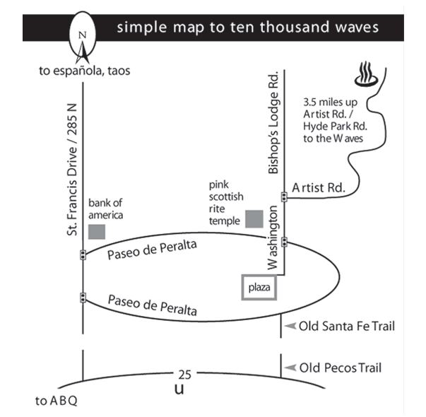 Map With Directions to Ten Thousand Waves