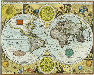 Vintage World Map 1626