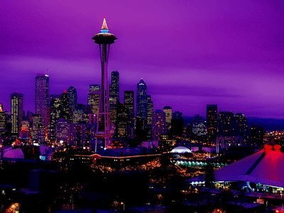 Seattle Night Skyline wallpaper