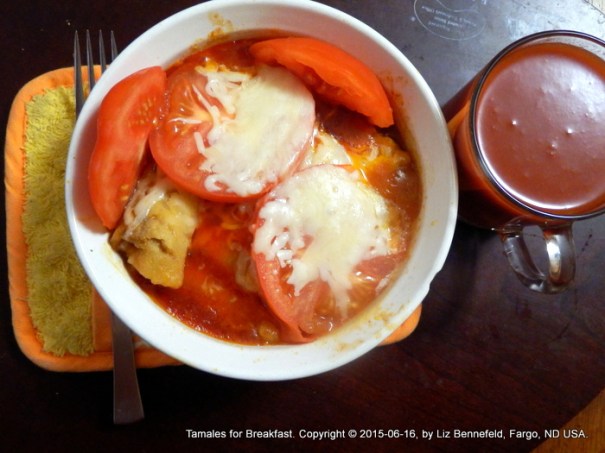 tamales, tomatoes and cheese