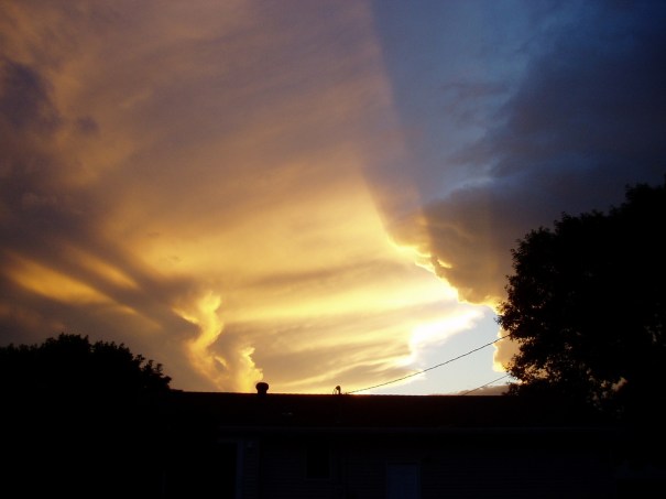 a hole through the clouds, storm front