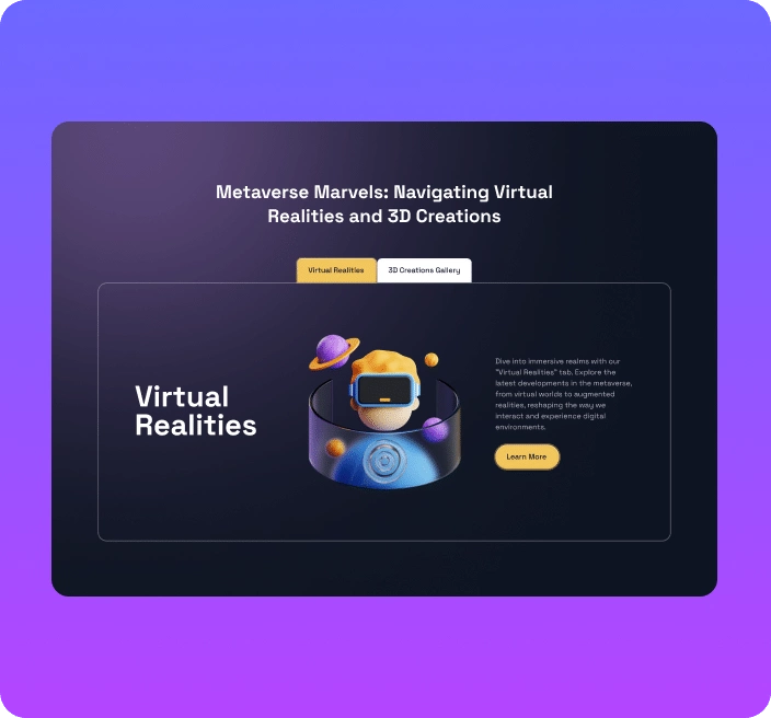 Metaverse Horizontal Elementor Tabs | The Plus Addons for Elementor Metaverse horizontal elementor tabs advanced tabs widget for elementor from the plus addons for elementor