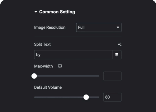 Set Volume and Player Width | The Plus Addons for Elementor Set volume and player width audio & music player for elementor from the plus addons for elementor