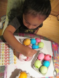 One of the most important parts of the weekend was coloring eggs. Once they got the hang of the egg art I was sidelined and their artistic independence busted out.