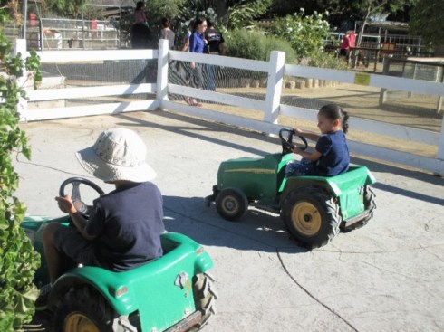 My daughter wanted to get in on the action, but she preferred racing them.