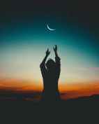 afterglow backlit beautiful crescent moon