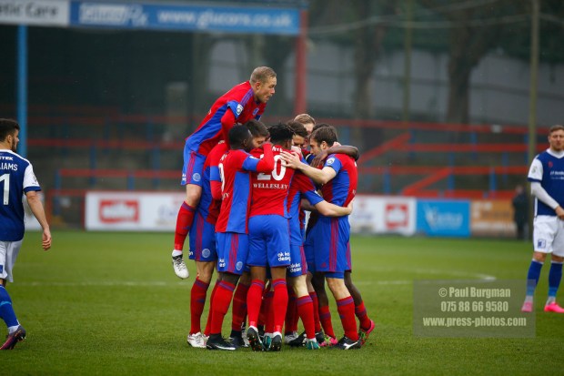 11/02/2017. Aldershot Town v Barrow AFC. AldershotÕs Matt McCLURE celebrates