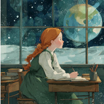 Anne Shirley in a classroom on the Moon