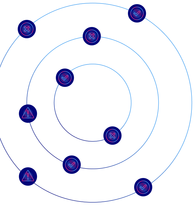 Abstract design of orbit left background symbolizing digital privacy