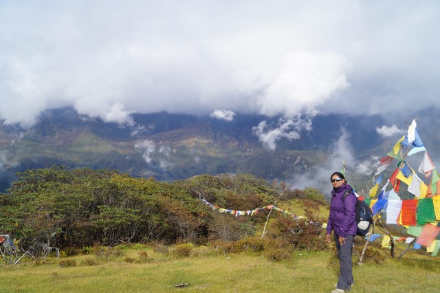 On reaching Dzongri, Thansing, Prek Chu River in the background