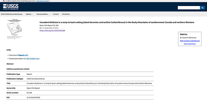 A simple landing page for a technical report with a text hyperlink to its PDF.