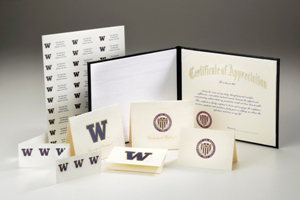 A photo of a diploma opened on a white background.