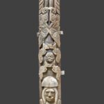 Photo of a story pole on a black background