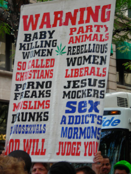 Anti-gay protest sign Anti-gay protest sign