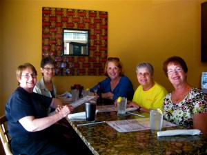 Of the thirteen grandchildren, these are the five girl cousins: (l to r) Beth, Karen, Marylin, Sandee, Glee.