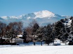The ice storm passes, leaving a gorgeous white covering on Pikes Peak.
