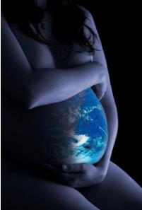 PREGNANT nude, with Earth