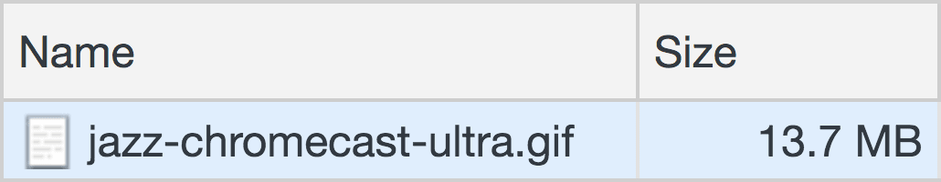 Painel de rede das DevTools mostrando um GIF de 13,7 MB.