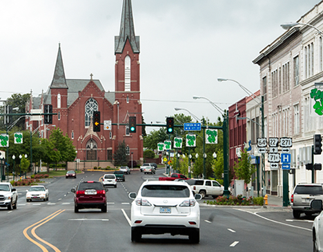 Immaculate Conception Church at the head of Garrison Avenue