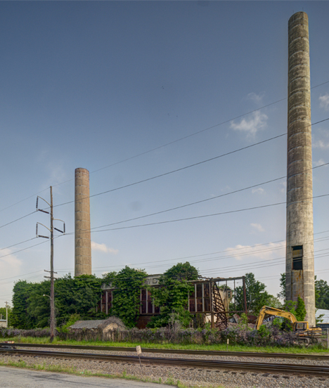 Old Arkansas Power and LIght Company building being demolished