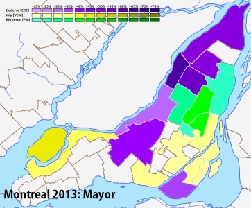 Results of the mayoral vote by borough