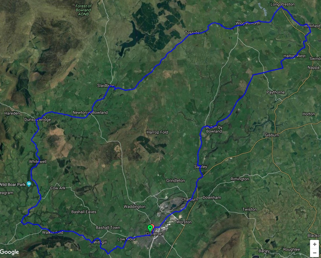 Hellifield 44 mile route map