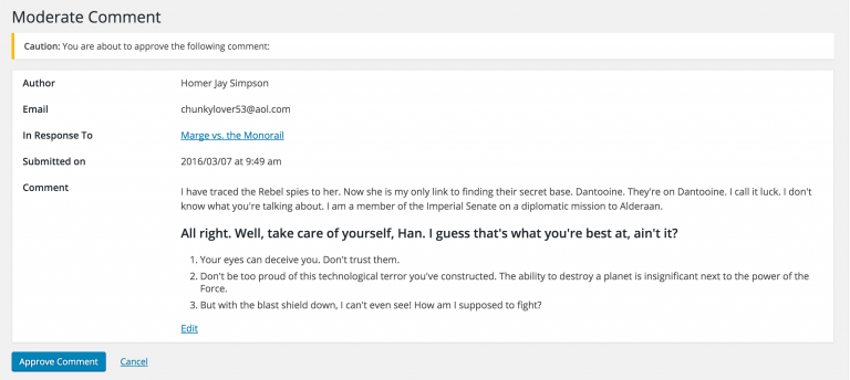 Moderate Comment