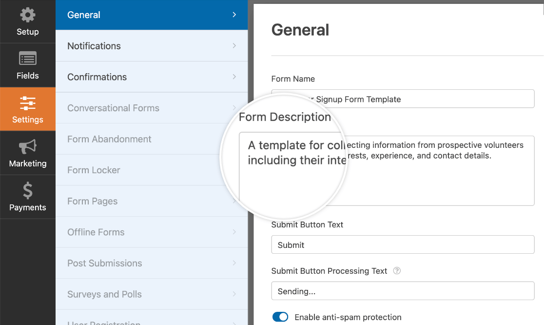 adding-custom-form-template-description - WPForms Customizing the description for a custom template form