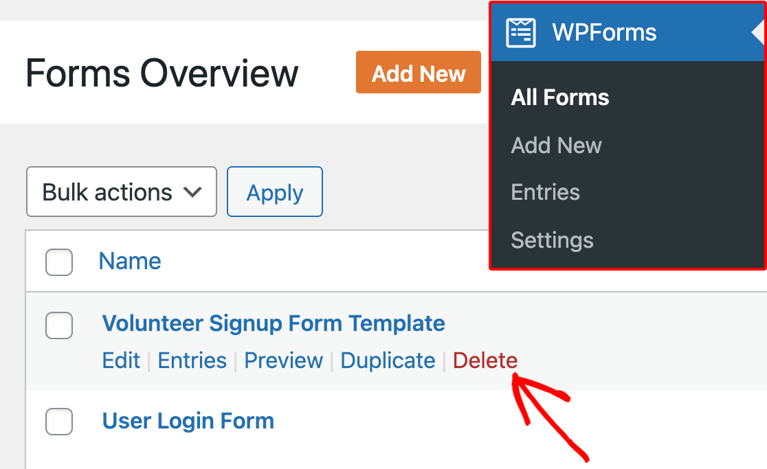 delete-original-template-form - WPForms Deleting the original template form