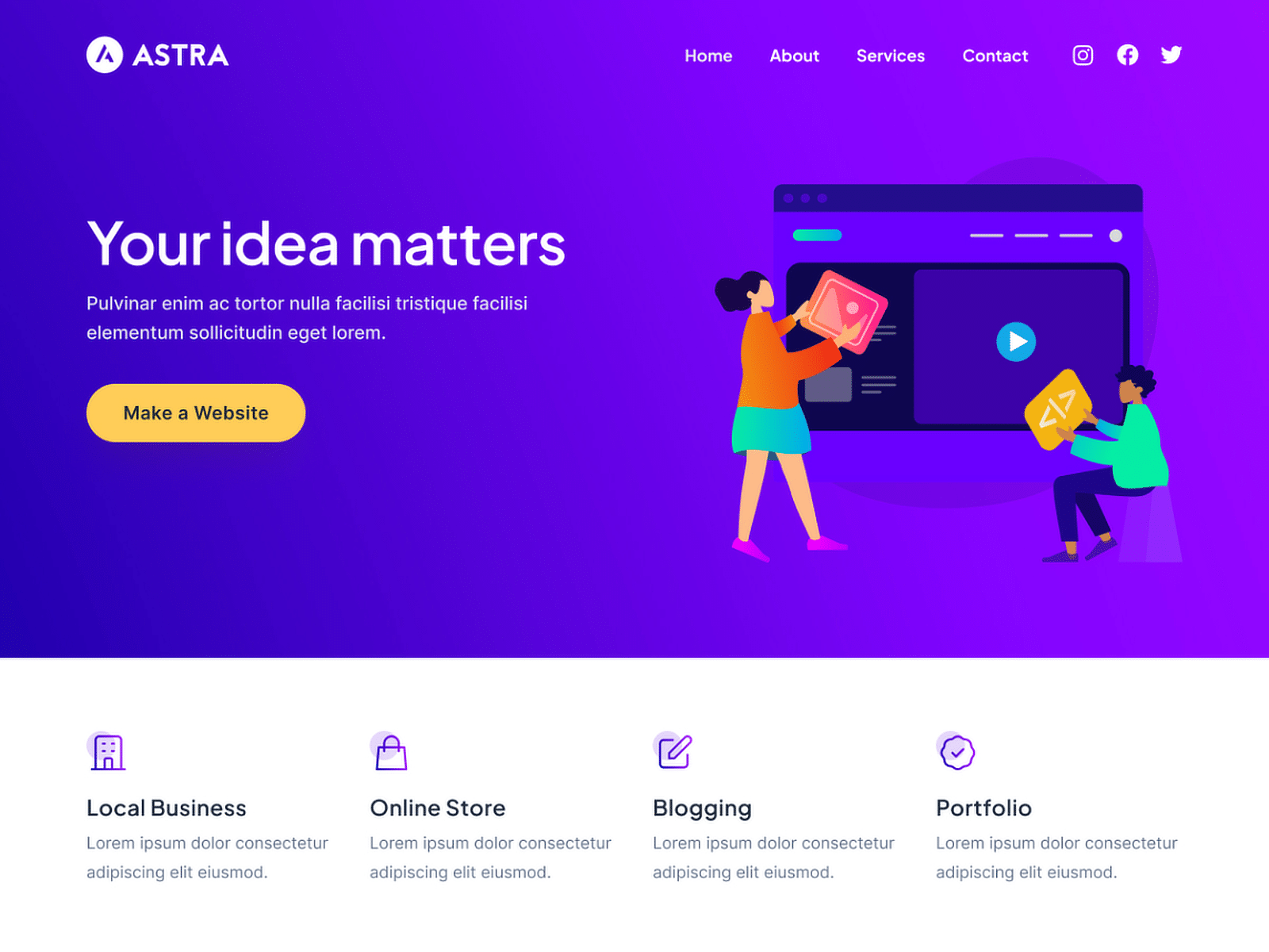 tema gratuito astra do wordpress
