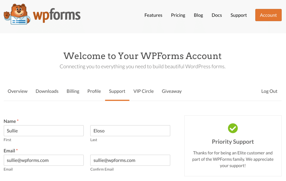 Ticket de soporte de WPForms para licencias de pago - WPForms Ticket de soporte de WPForms para licencias de pago