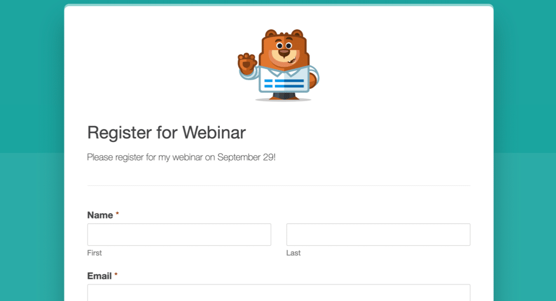 Página de destino de webinar terminada en WordPress - WPForms Página de destino de webinar terminada en WordPress