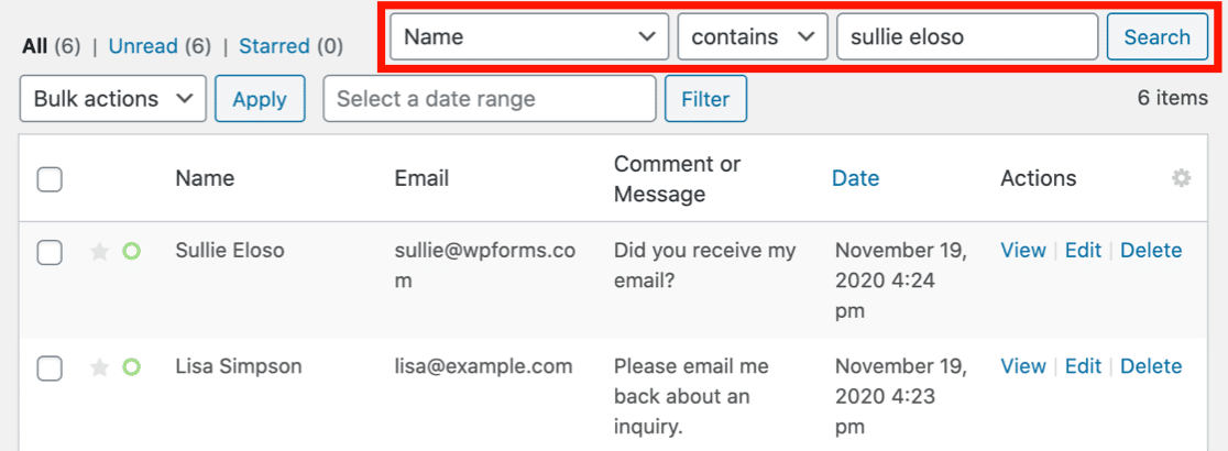 Buscar entradas para eliminar bajo una solicitud de Derecho al Olvido - WPForms Buscar entradas para eliminar bajo una solicitud de Derecho al Olvido
