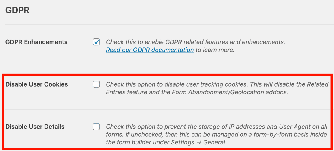 Paramètres du formulaire de consentement RGPD dans WPForms - WPForms Paramètres du formulaire de consentement RGPD dans WPForms