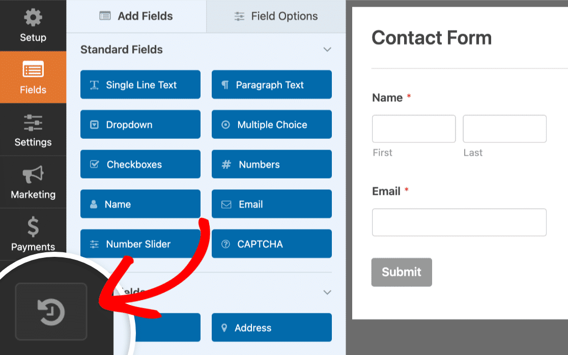 clique-icone-revisoes-de-formularios - WPForms Ícone de revisão de formulários