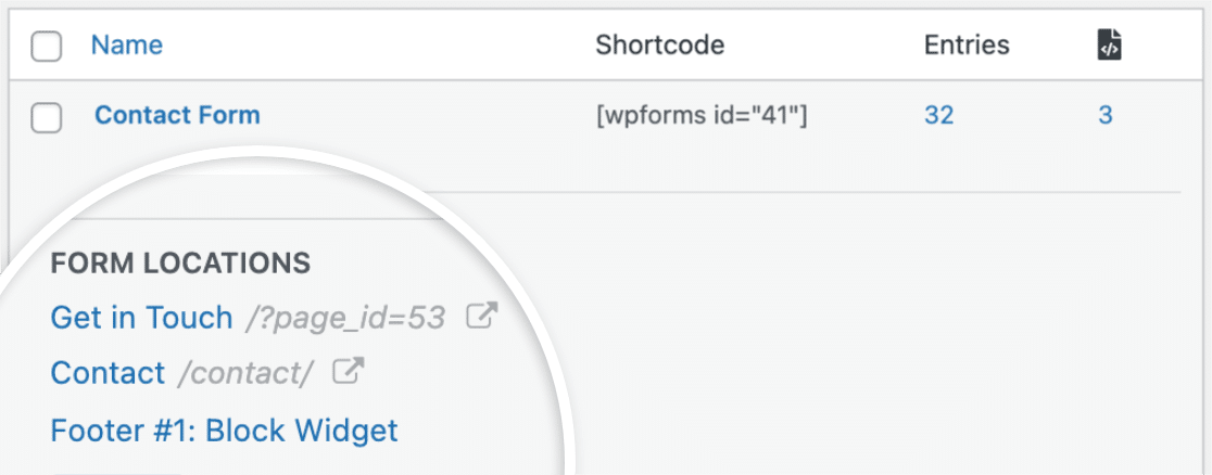 lista-de-localizacoes-de-formularios - WPForms Funcionalidades do WPForms - Lista de localizações de formulários