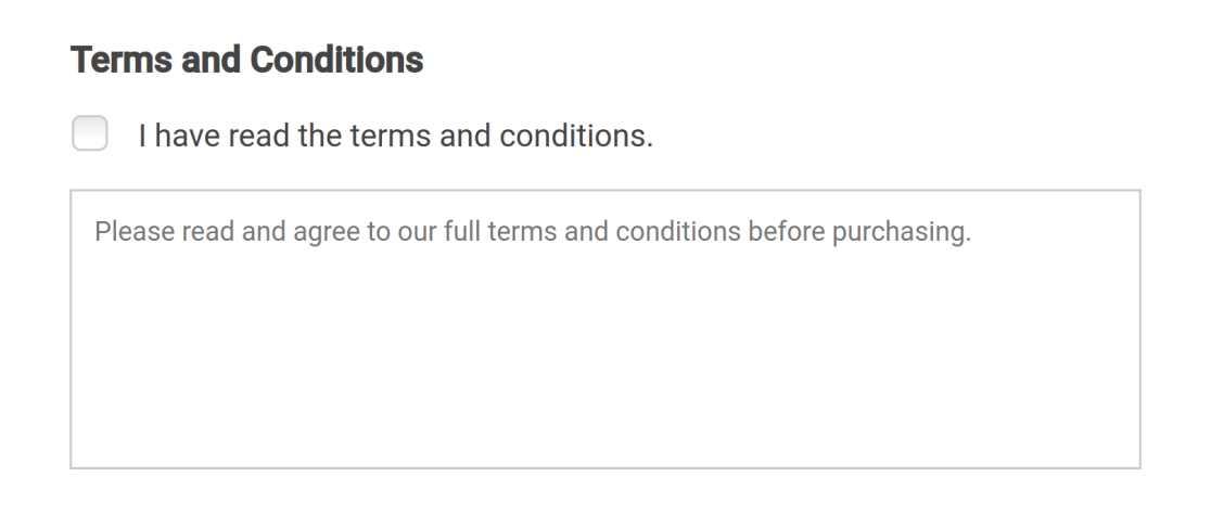 terms-example-paypal-commerce - WPForms Exemplo de termos e condições