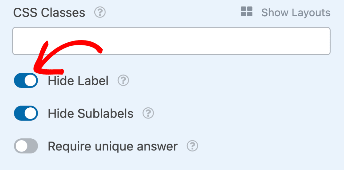 Hide Field Labels - WPForms Hide field labels