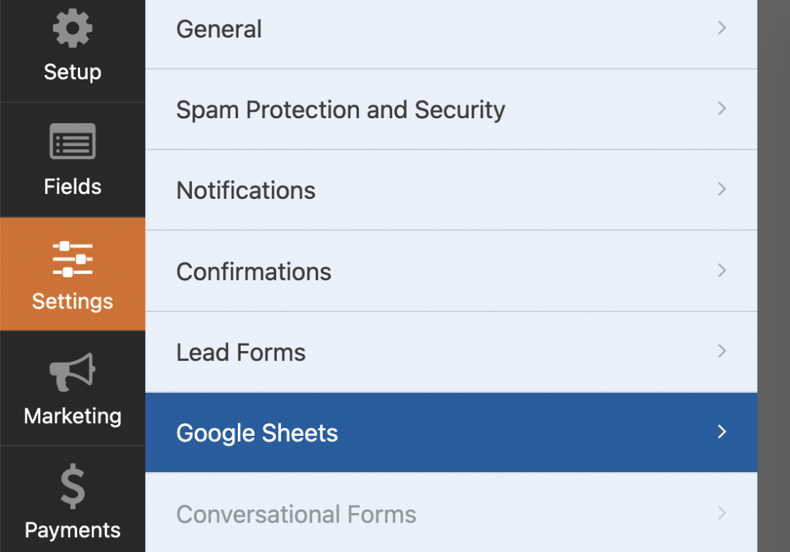 Google Sheets Addon Settings Google sheets addon settings