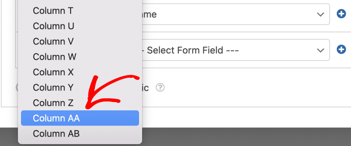 Choose Newly Added Column Column Choose newly added column