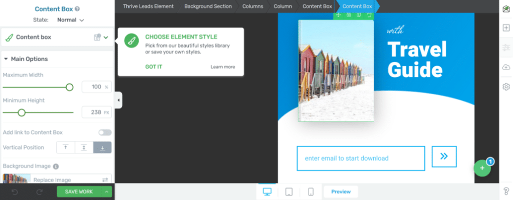 Thrive Leads Visual Builder - WPForms Thrive Leads visual builder