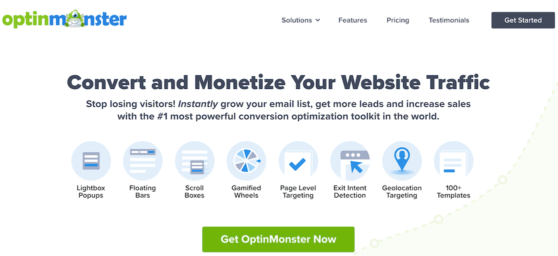 OptinMonster Accueil - WPForms La page d'accueil d'OptinMonster
