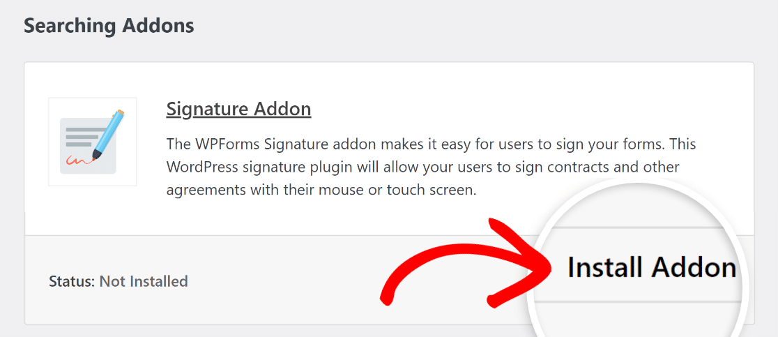 Install the Signature addon - WPForms Installieren Sie das Addon Signature