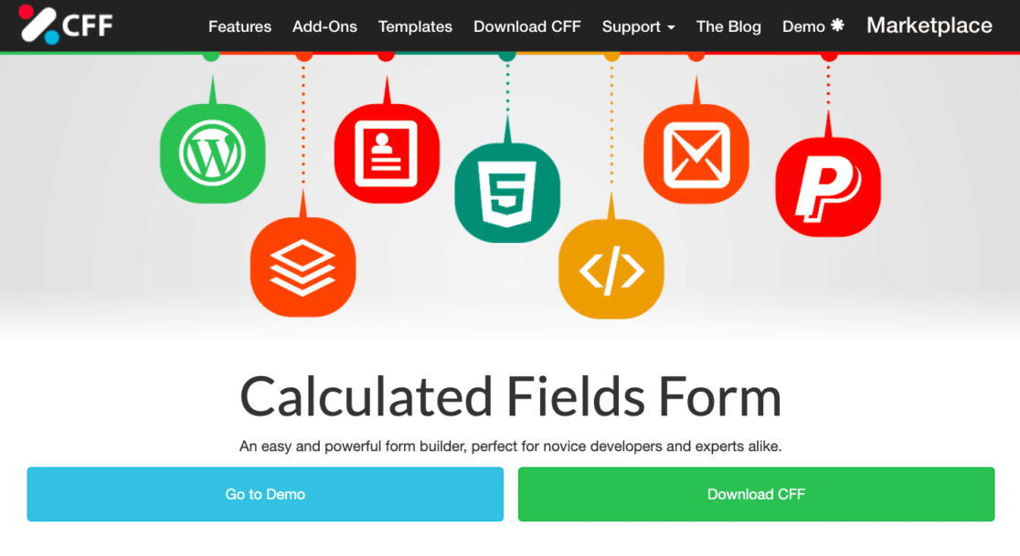 Formulário de Campos Calculados - WPForms P ilde{a}gina inicial do Calculated Fields Form
