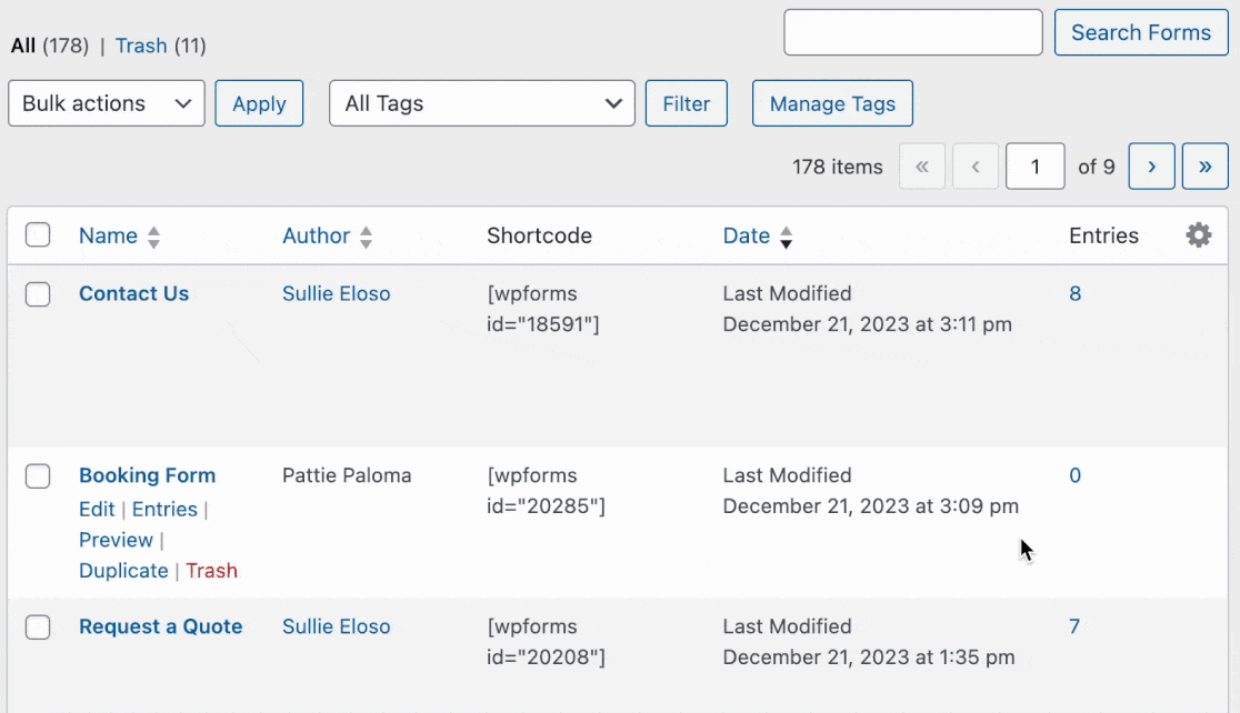 Rearranging Forms in the Overview Page Rearranging Forms in the overview page
