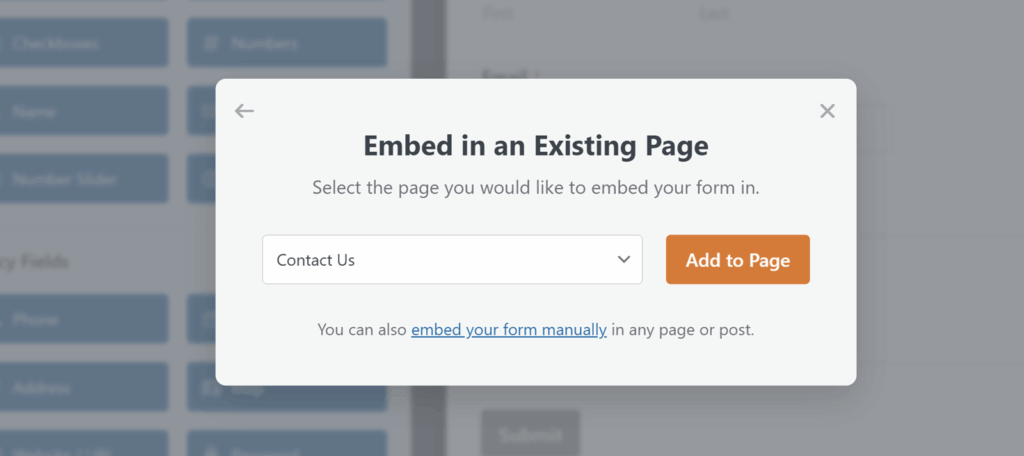 embed-existing - WPForms