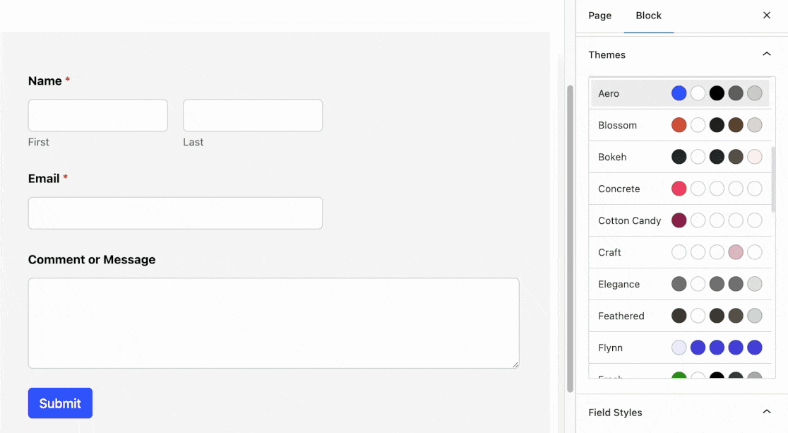 Temas de Formulário - WPForms Temas de Formulários