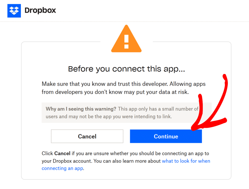 dropbox-autorizzazione-wpforms-1 - WPForms Continua per connetterti a Dropbox