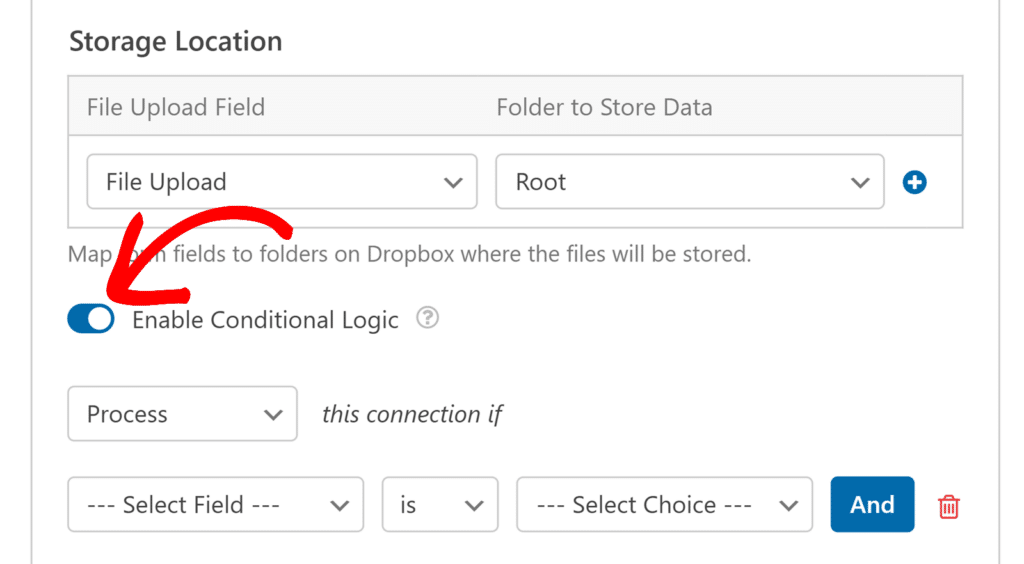 abilita-logica-condizionale-dropbox - WPForms Abilita logica condizionale
